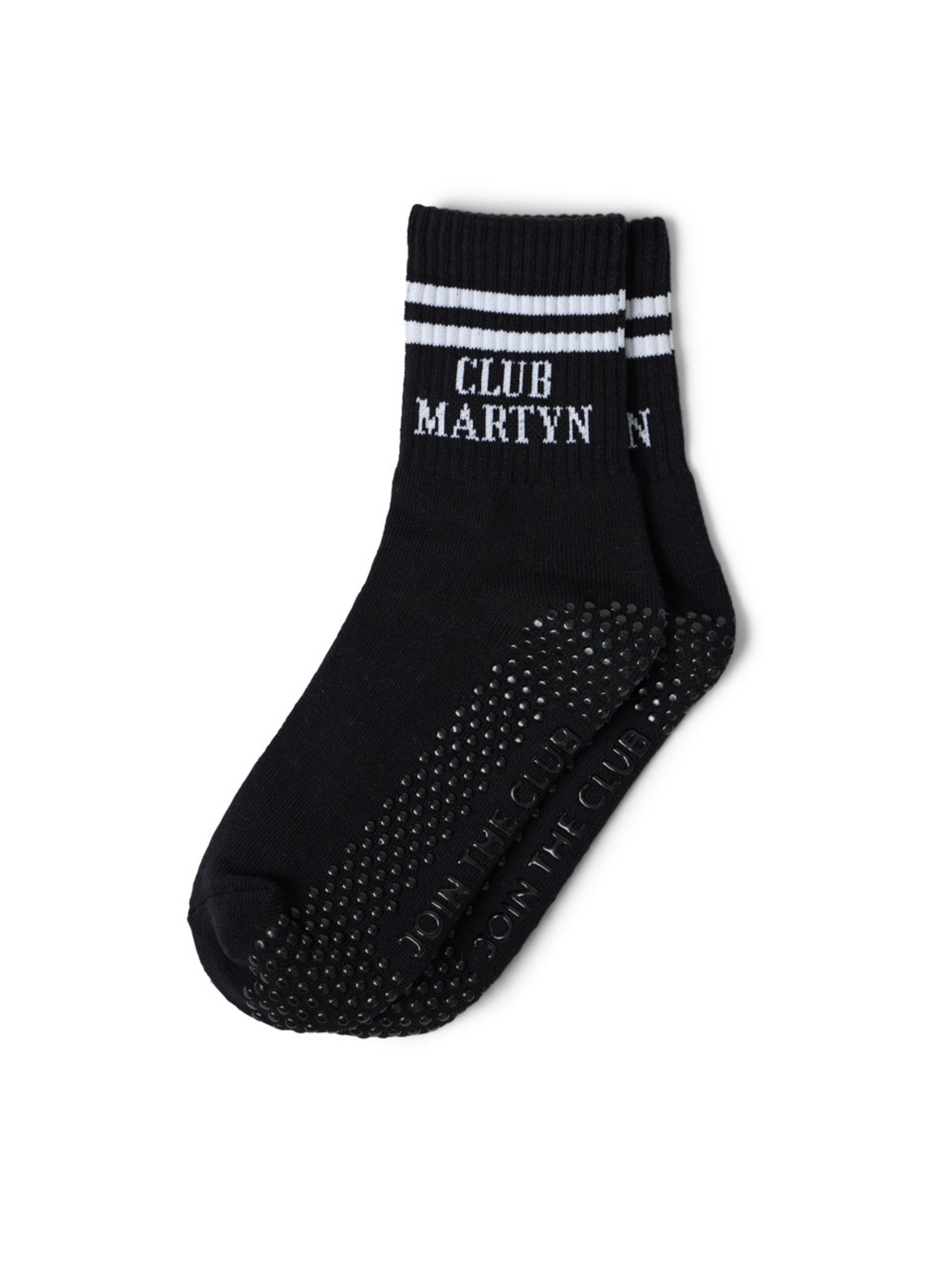 Signature Crew Pilates Grip Sock - Black