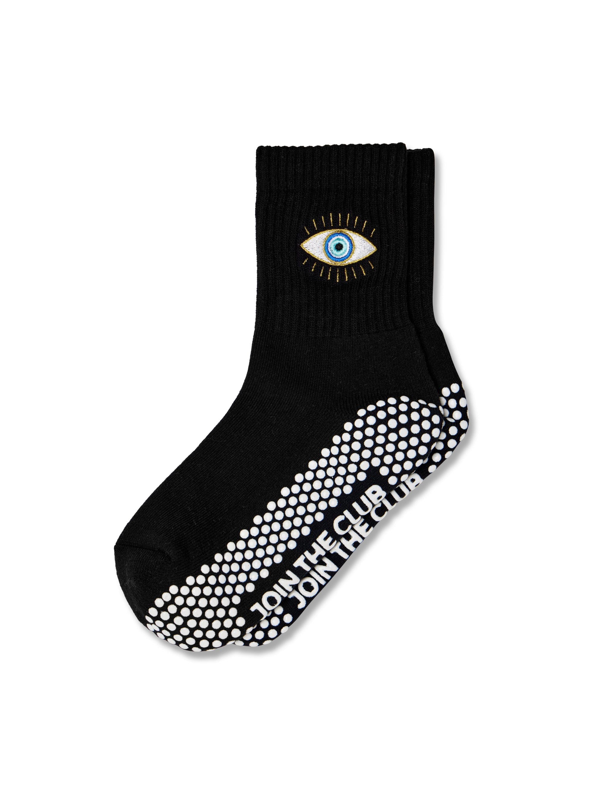 Evil Eye Pilates Grip Sock - Black