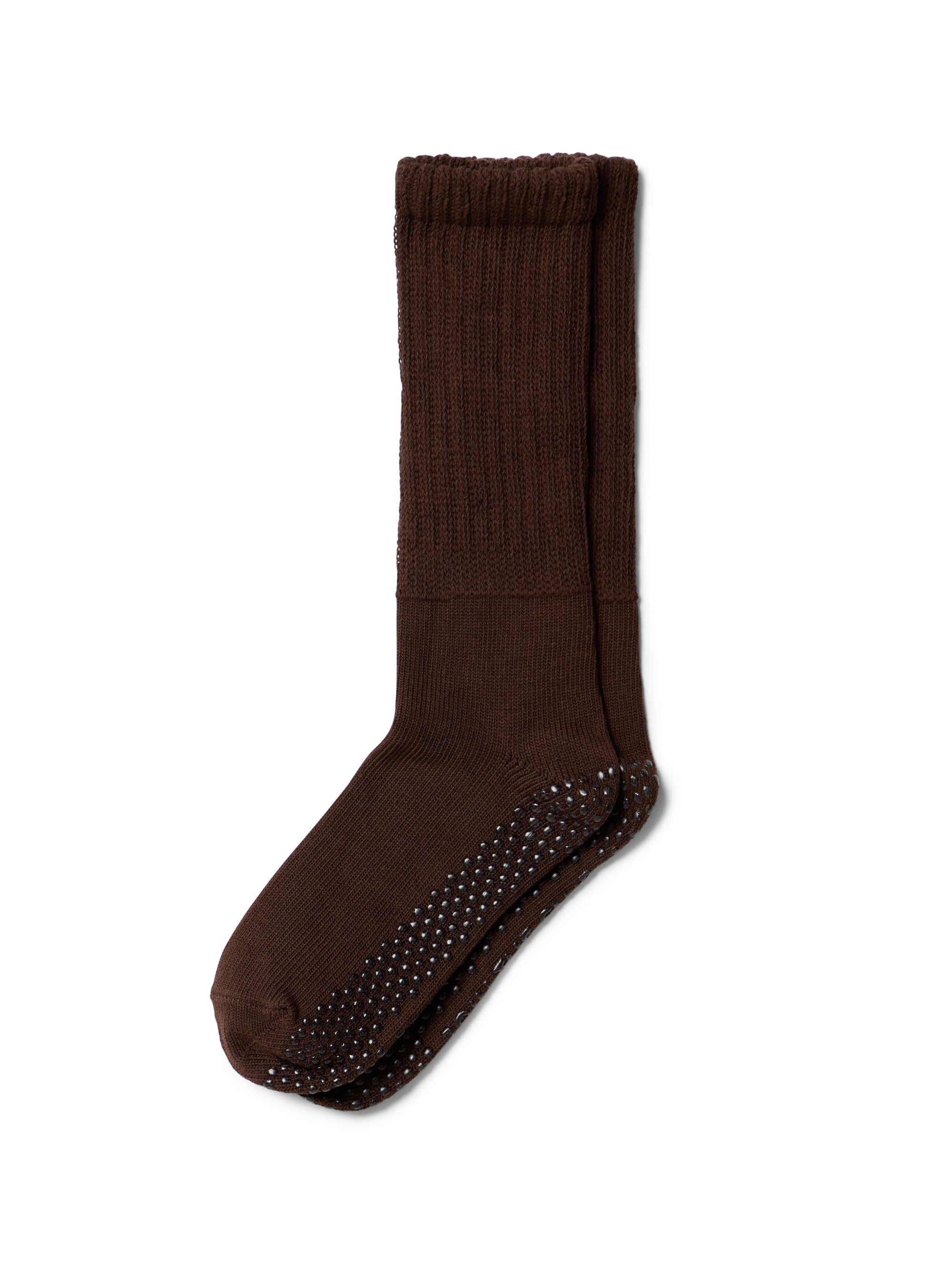 Diana Scrunch Pilates Grip Sock - Chocolate Brown